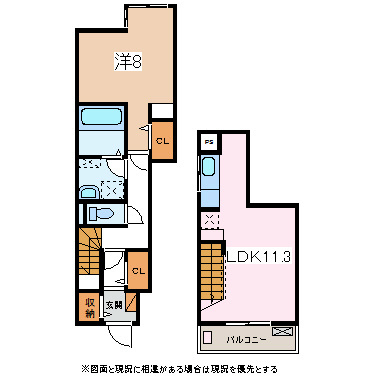 松本市笹部のアパートの間取り