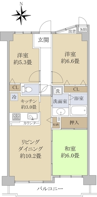 ユニロイヤル四条大宮の間取り