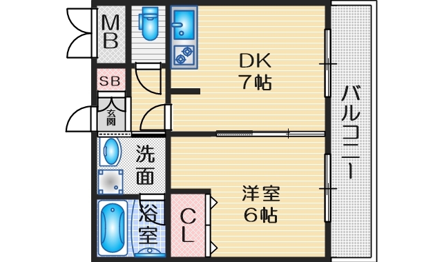 ハーヴェスタ江坂の間取り