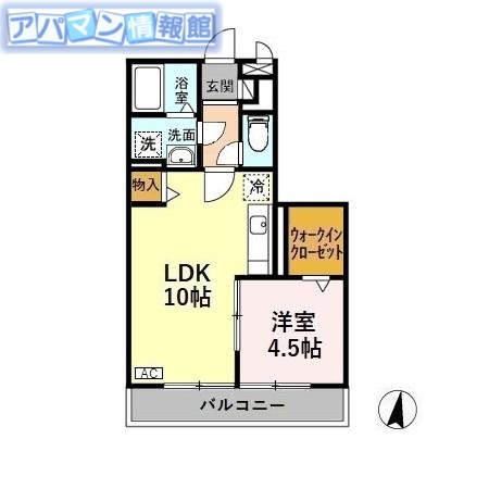 新潟市西区五十嵐２の町のアパートの間取り