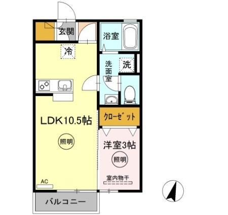 高松市春日町のアパートの間取り