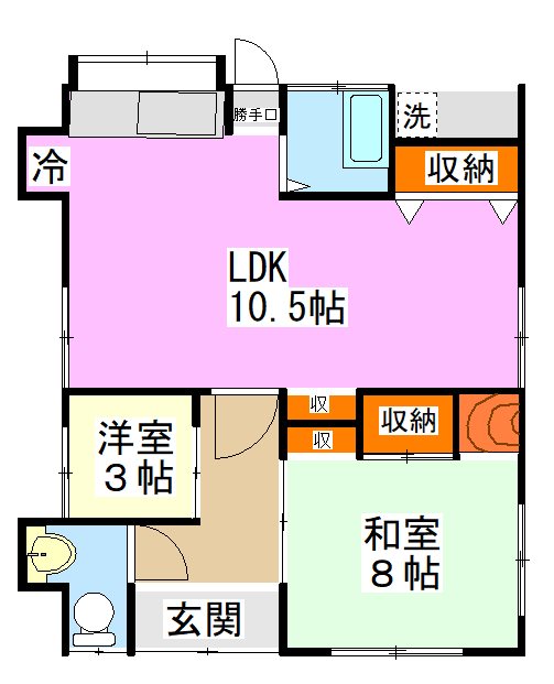 上本町貸家の間取り写真