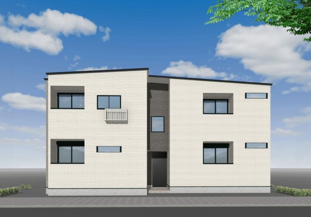 建物外観　スタイリッシュで落ち着いた外観です。 こちらはパース写真です