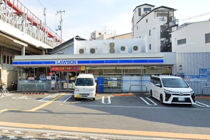 コンビニ　ローソン 北田辺四丁目店（コンビニ）まで500m