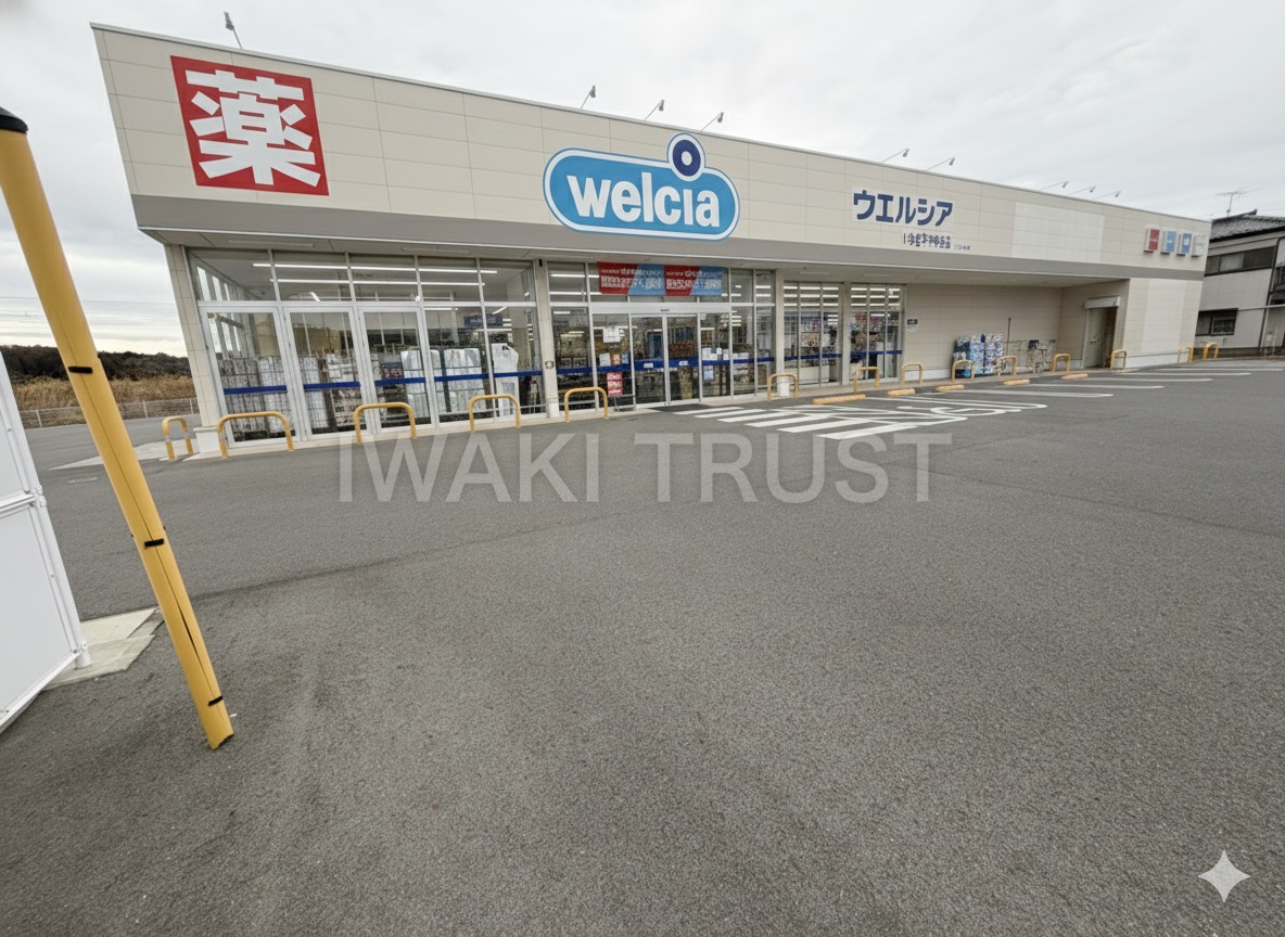 ドラックストア　ウエルシアいわき平中神谷店（ドラッグストア）まで587m