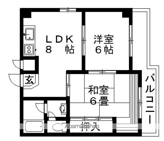 阪急宝塚線 庄内駅 徒歩4分 4階建 築47年の間取り写真