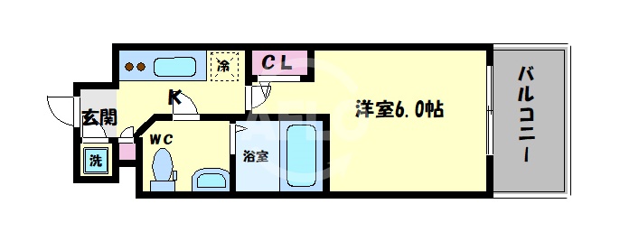 エスリード大阪NAGAHORI GATEの間取り写真