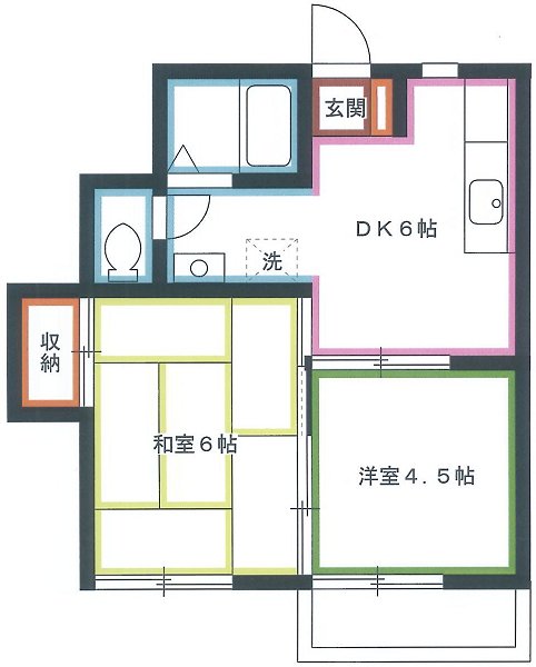 ＪＲ中央線 吉祥寺駅 徒歩18分 2階建 築38年の間取り写真
