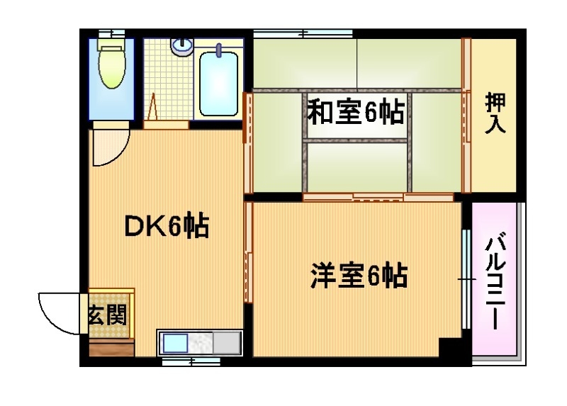 地下鉄谷町線 都島駅 徒歩7分 5階建 築36年の間取り写真