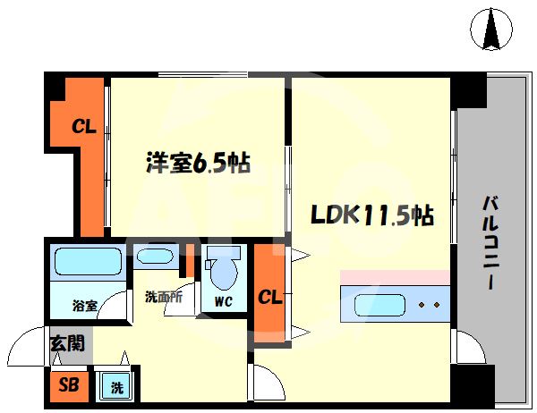 地下鉄千日前線 桜川駅 徒歩3分 10階建 築21年の間取り写真