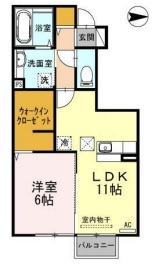 【新潟市西蒲区巻のアパートの間取り】