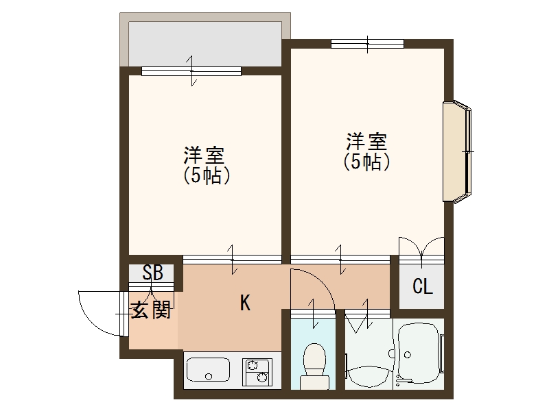 大阪市西成区南津守のマンションの間取り