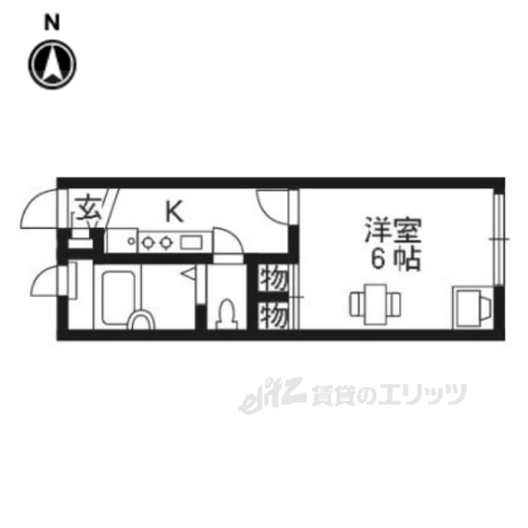 木津川市相楽のアパートの間取り