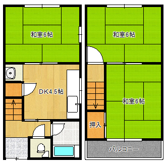 深野北1丁目2階建貸家の間取り写真