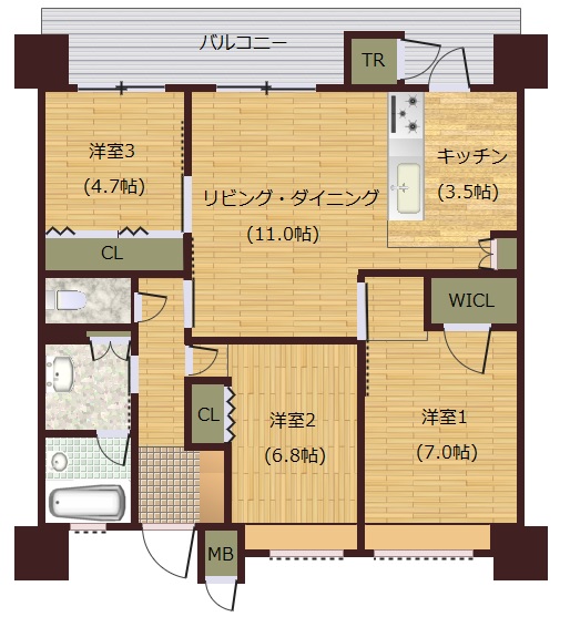 グランドパレス港川ビューアの間取り