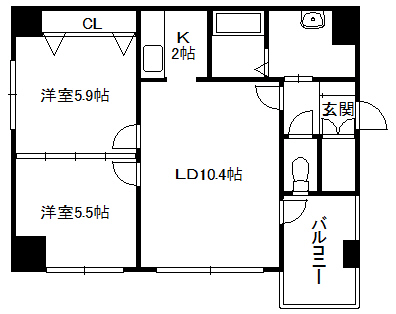 グランメールツイン山鼻西館の間取り