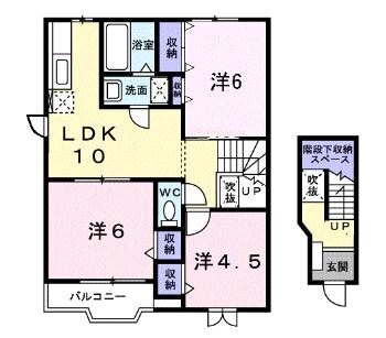 瀬戸内市長船町長船のアパートの間取り