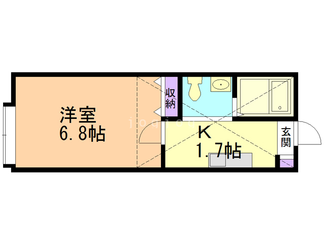 札幌市東区北二十六条東のアパートの間取り