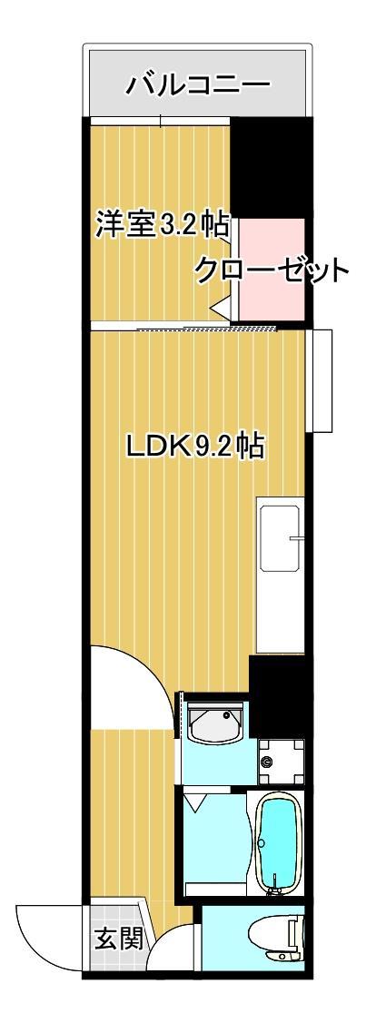 鹿児島市上之園町のマンションの間取り