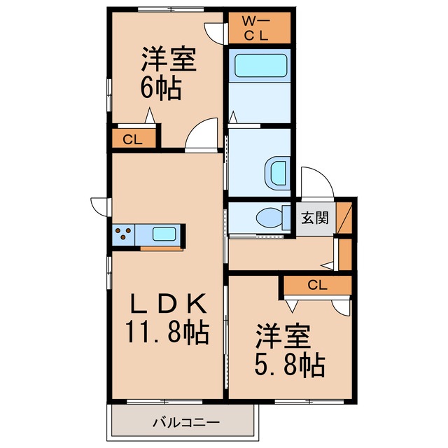 シャーメゾン松江北の間取り