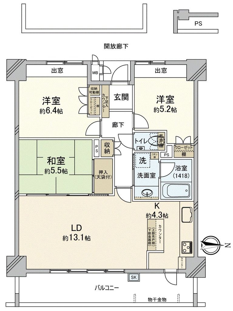 アーバンビュー城下の間取り