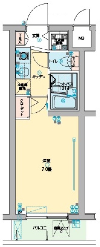 横浜市神奈川区松見町のマンションの間取り