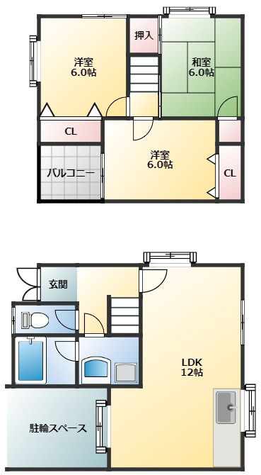 飛鳥戸建の間取り