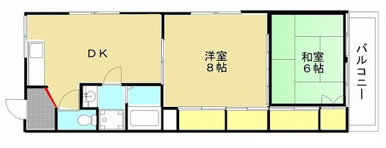 岡山市北区津島京町のマンションの間取り