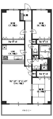 川越市上野田町のマンションの間取り