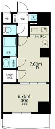 大阪市淀川区宮原のマンションの間取り