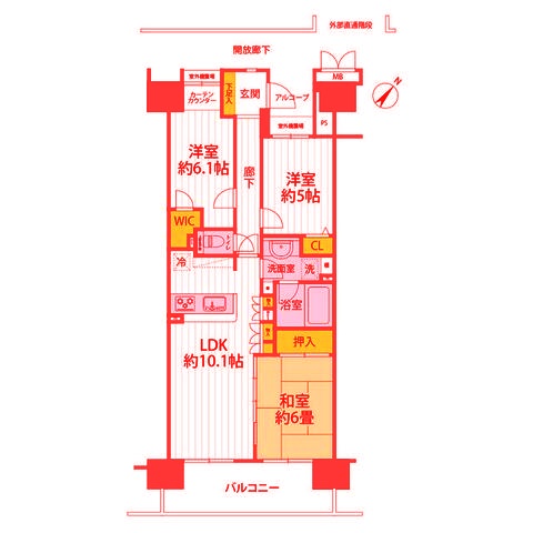 【横浜市中区寿町のマンションの間取り】