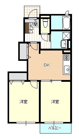 阿賀野市六野瀬のアパートの間取り