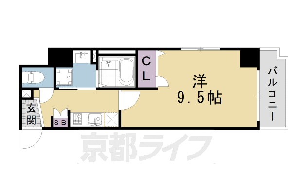 【京都市南区西九条大国町のマンションの間取り】