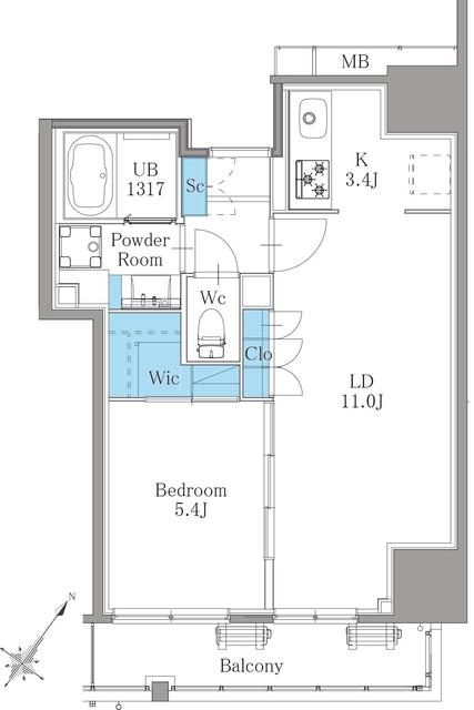 港区南麻布のマンションの間取り