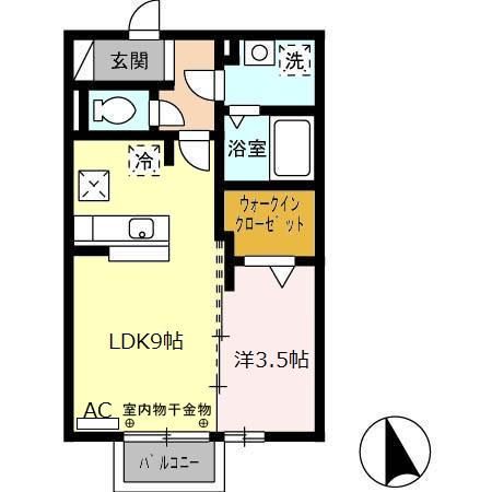 【四日市市東垂坂町のアパートの間取り】