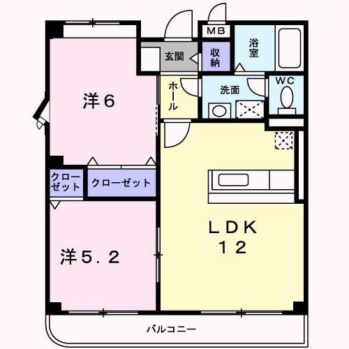 泉佐野市羽倉崎のマンションの間取り