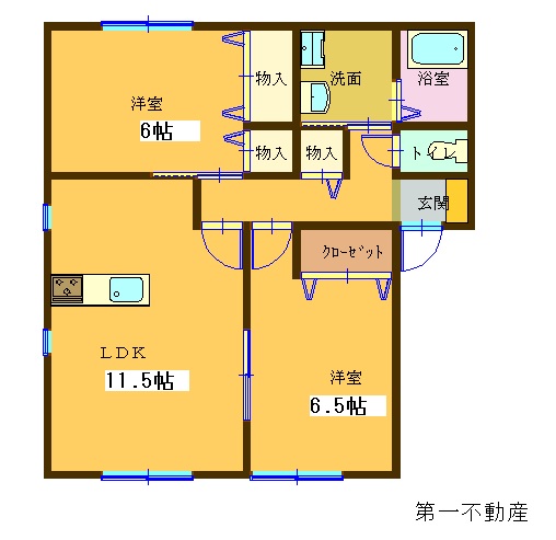 サンビレッジ瑞景Ｄ　JR加古川線の間取り