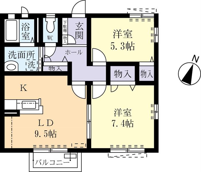 ディアスひがし野１丁目の間取り