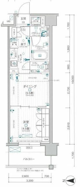 【足立区西新井本町のマンションの間取り】