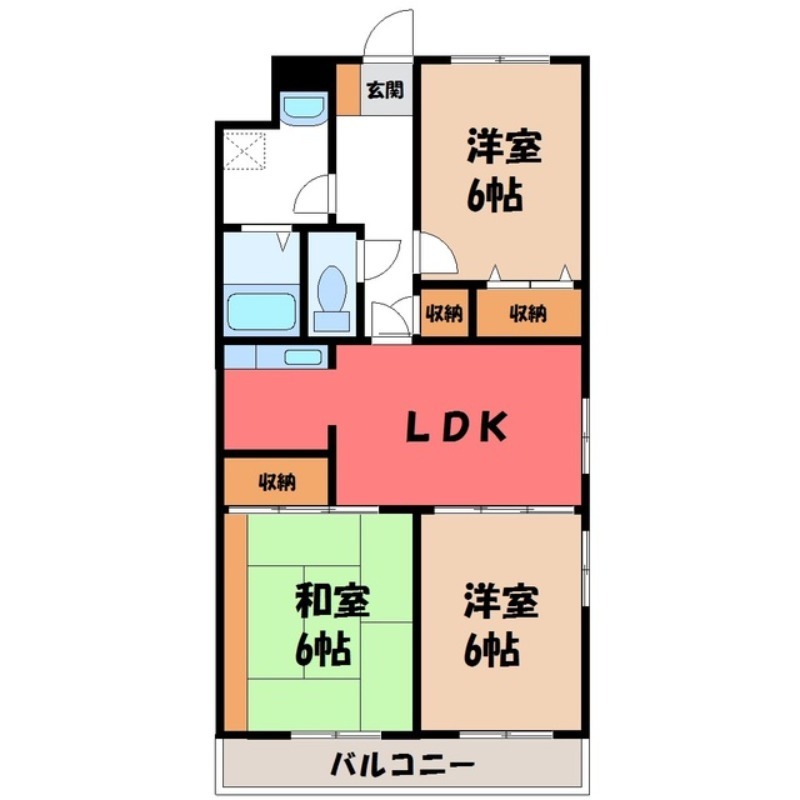 小山市大字小山のマンションの間取り