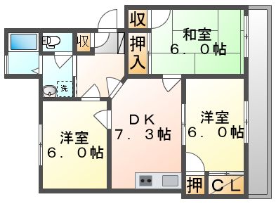 高松市木太町のマンションの間取り