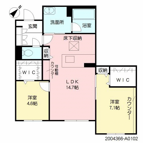 熊本市中央区新大江のアパートの間取り