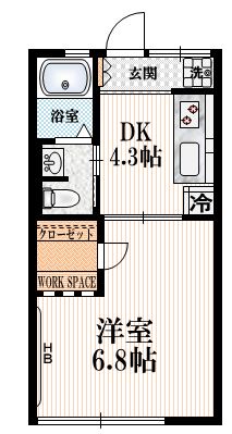 足立区伊興のアパートの間取り