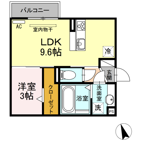 豊橋市東幸町のアパートの間取り