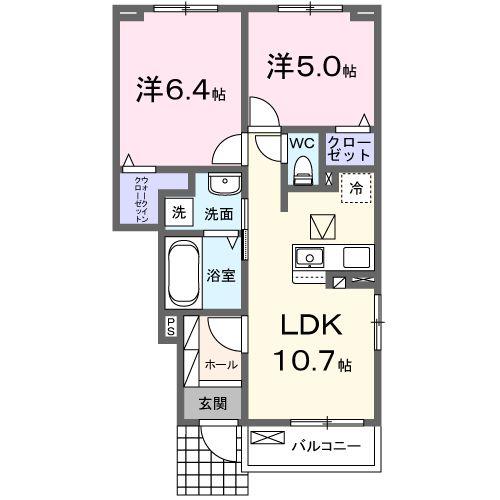 菊池郡大津町大字引水のアパートの間取り