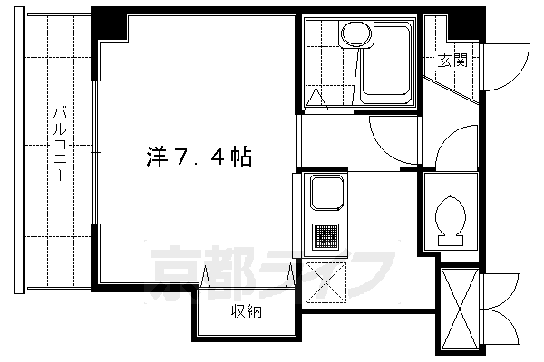 京都市伏見区南新地のマンションの間取り