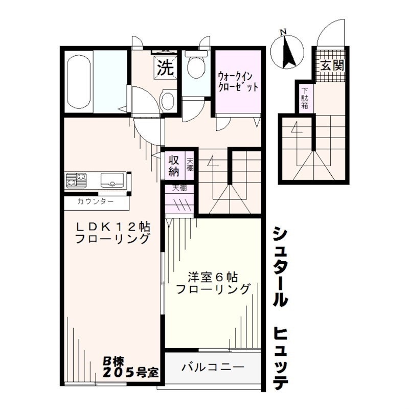 シュタール　ヒュッテB棟の間取り