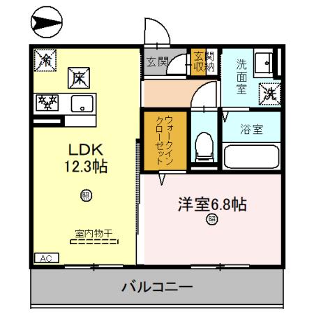 奈良市東九条町のアパートの間取り