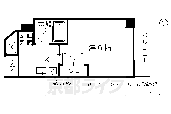 京都市南区東九条上御霊町のマンションの間取り