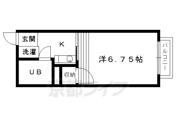 京都市南区吉祥院中河原里北町のアパートの間取り